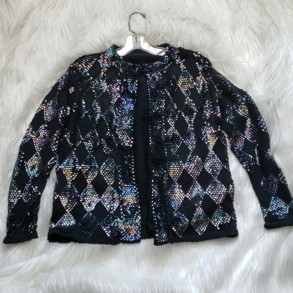 Vintage sweater jacket with sequins